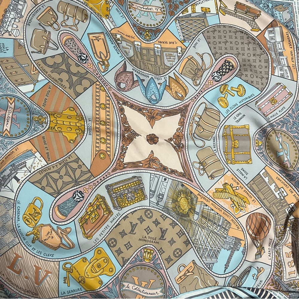 Louis Vuitton Jeu de Louis 90x90 square silk scarf